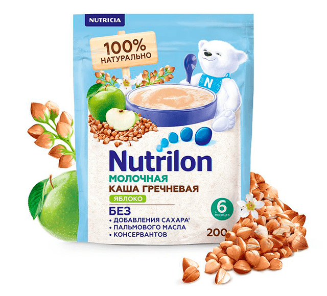Молочная гречневая каша с яблоком Nutrilon®
