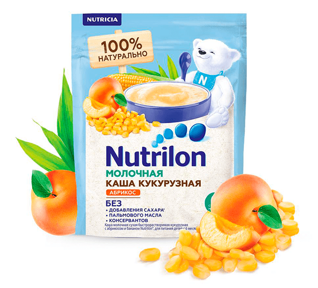 Молочная кукурузная каша с абрикосом и бананом Nutrilon®