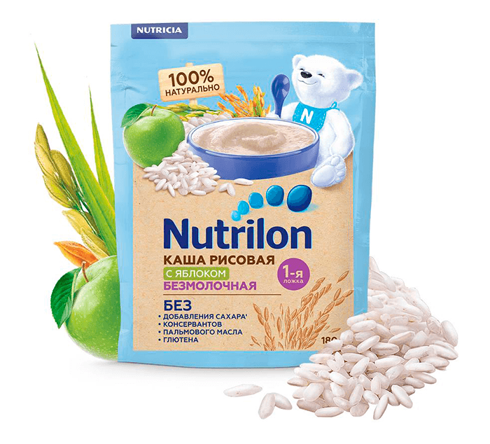 Безмолочная рисовая каша c яблоком Nutrilon®